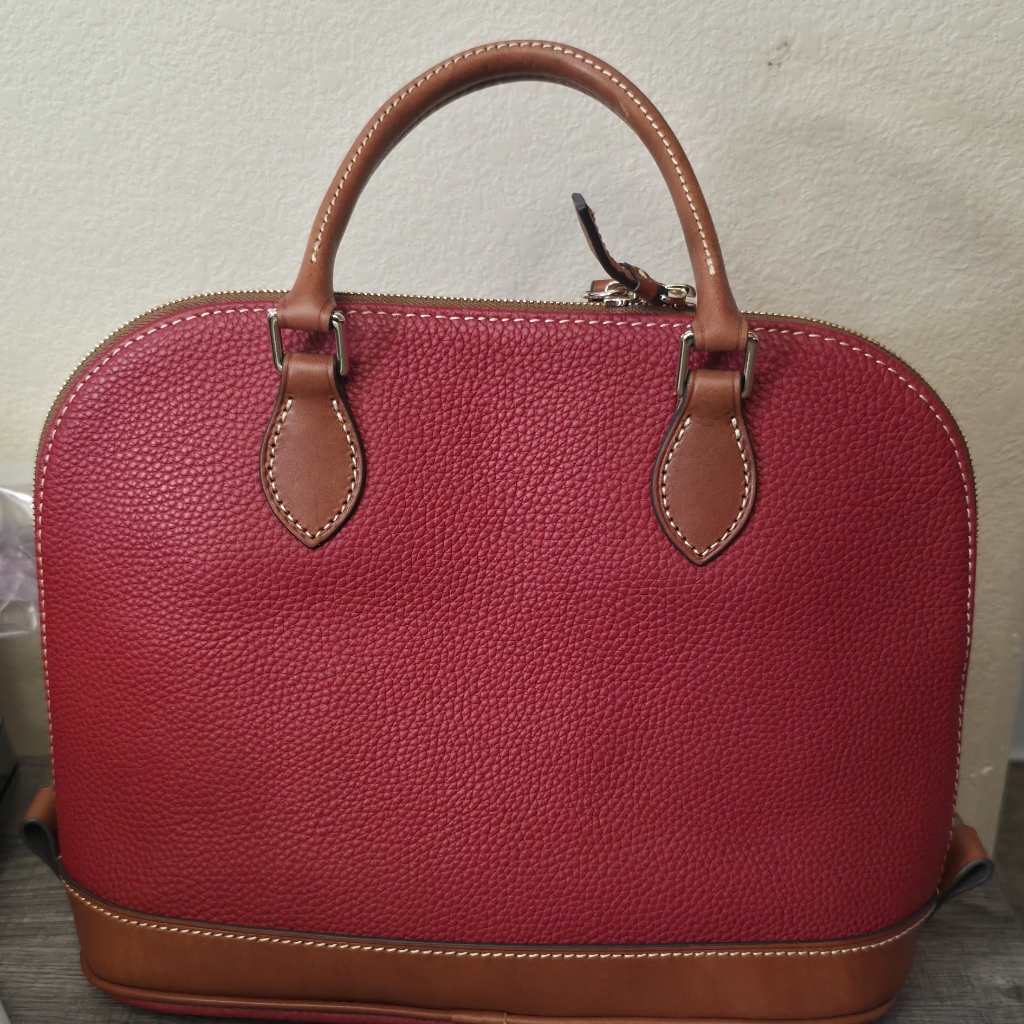 Brand New Never Used! Dooney & Bourke Pebble Grain Zip Satchel In Red.